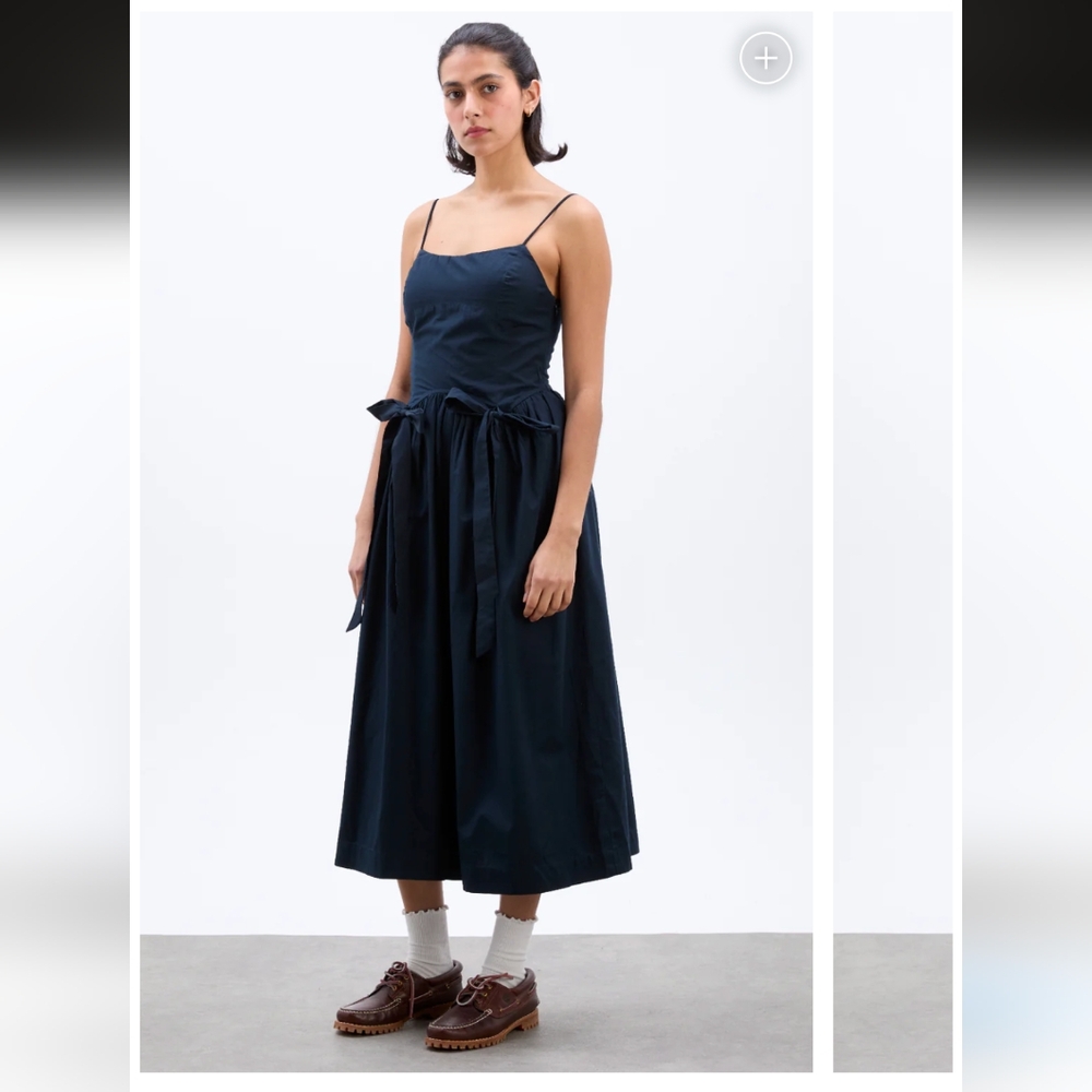 Penelope Apron Dress in Navy